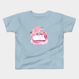 Beautiful sleeping unicorn hand drawn Kids T-Shirt